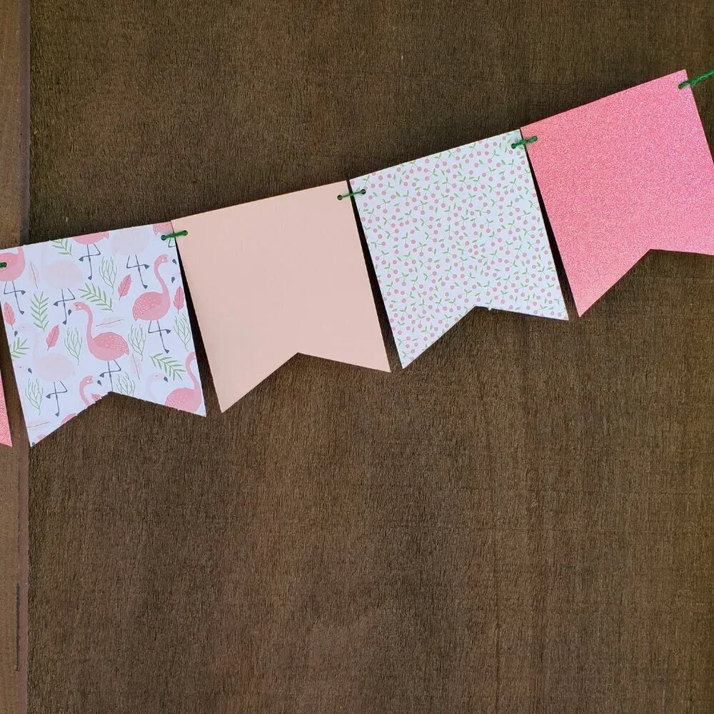 Flamingo Pink and Green Party Decorations Set